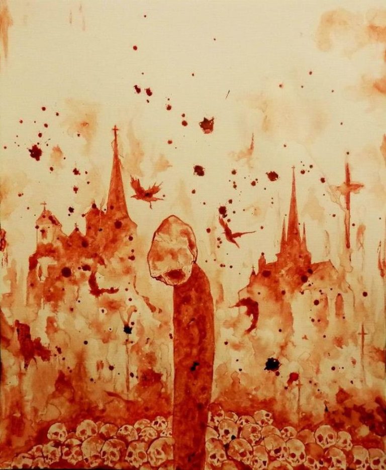 Artist Maxime Taccardi uses his own blood to paint masterpieces!